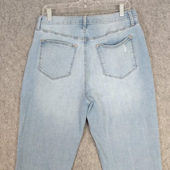 Sonoma Jeans Womens Sz 10 Boyfriend Mom High Rise Light Wash Distressed Tapered - Picture 9 of 11